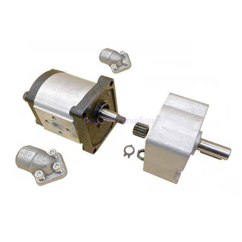 Kit pompe hydraulique avec contre palier, manchon et brides