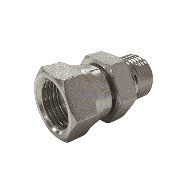 Raccord droit égal BSP mâle - femelle tournant.