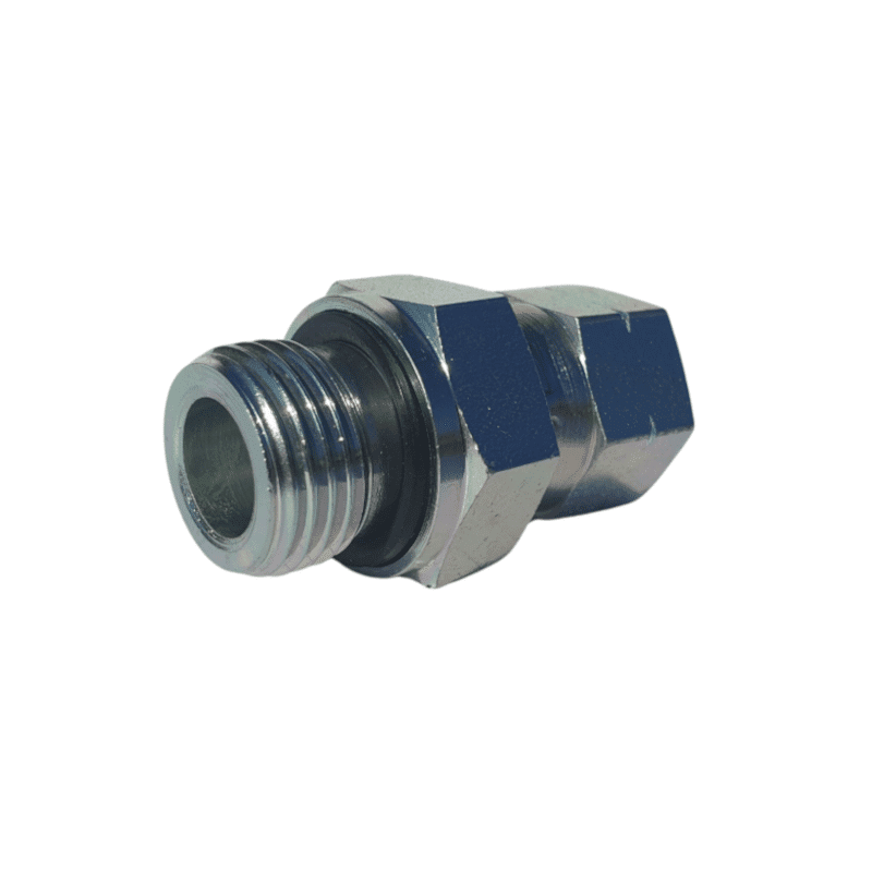 Raccord de réduction avec un côté Mâle 1/2 BSP et l'autre en Femelle 3/4 UNF.