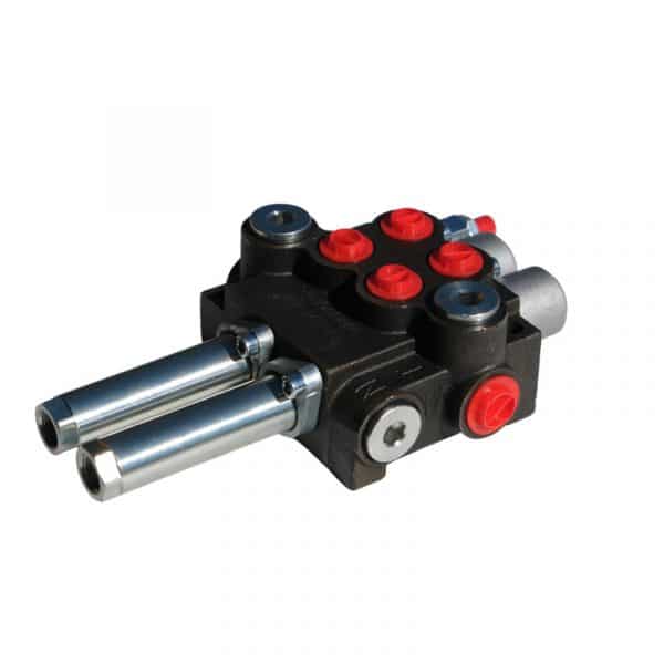 Distributeur hydraulique deux double effet en commande par câbles.
