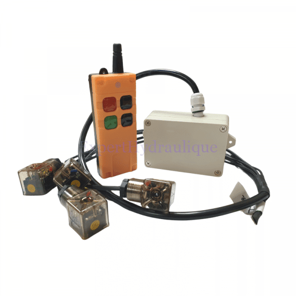 Kit de commande radio sans fils 4 boutons pour électrovannes précâblé.