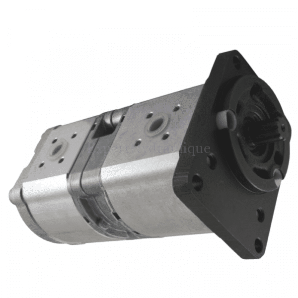 Pompe hydraulique double 14+14cc arbre cannelé 9 dents