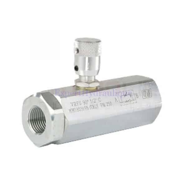 Régulateur de débit unidirectionnel compensé