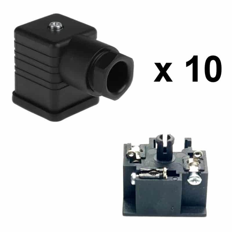 Lot de 10 prises Hirschman pour électro distributeurs hydraulique