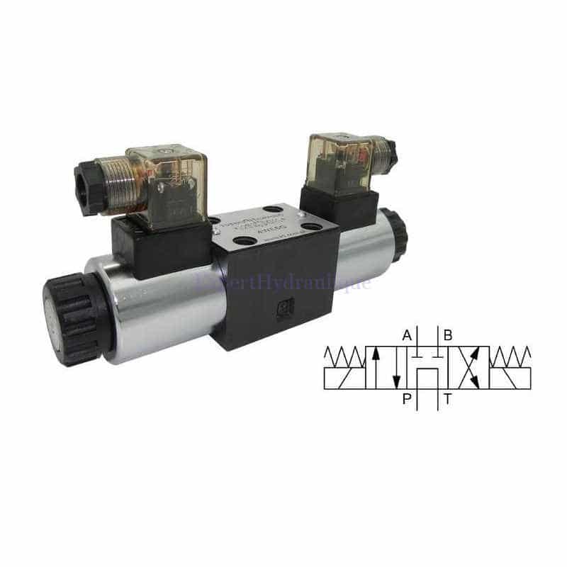 Electro distributeur Hydraulique CETOP 5 schema fermé cote verin et ouvert P et