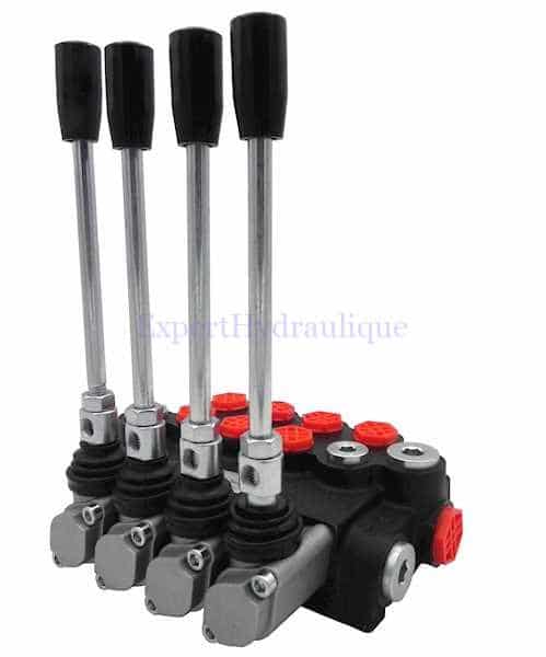 Distributeur hydraulique 80 litres 4 elements. 4 double effet et 1 simple effet