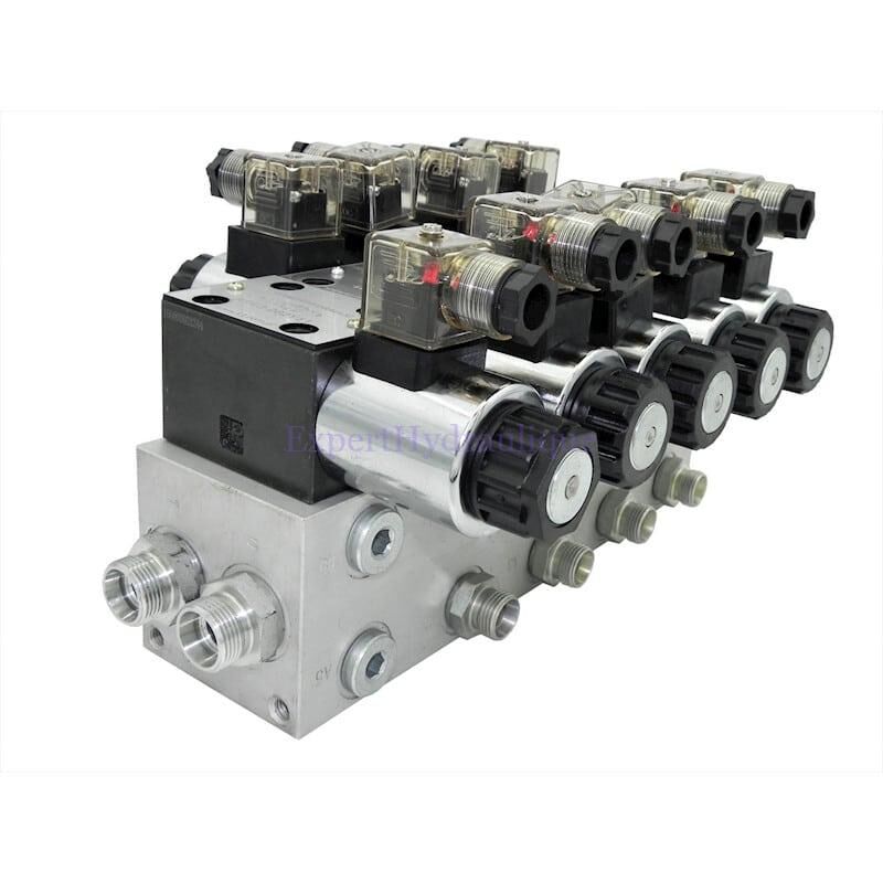 Distributeur CETOP 4 fonctions Distributeur hydraulique électrique 50L 4 fonctions + limiteur – Image 1