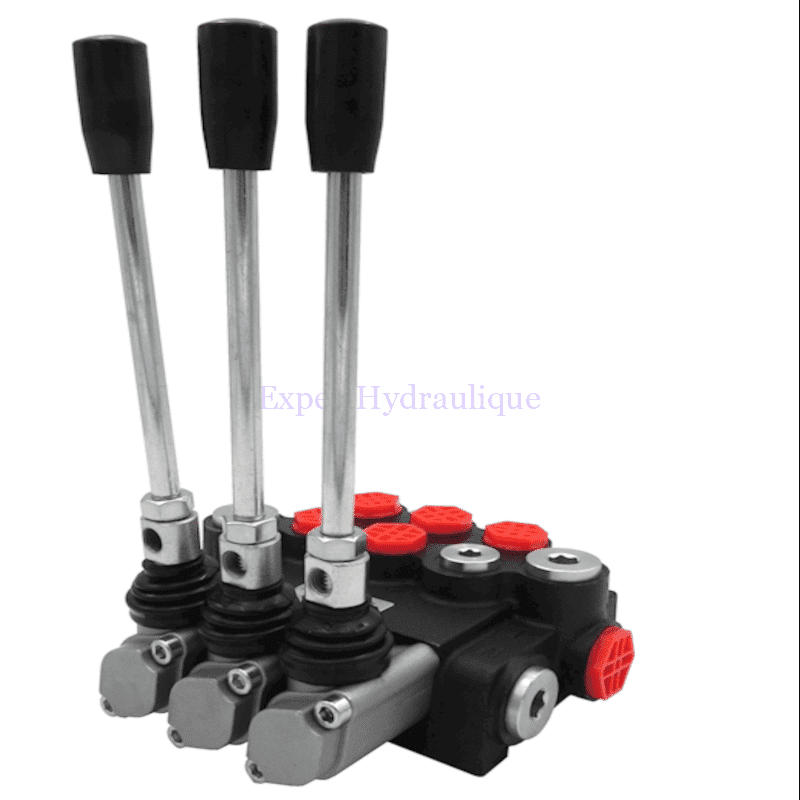 Distributeur trois fonctions : deux double effet et une simple effet.