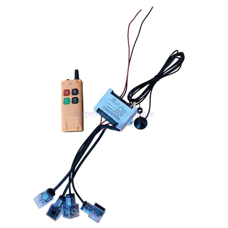 radio commande hydraulique 4 boutons pour deux fonctions double effet. Cable avec faisceau sur prises hirschman