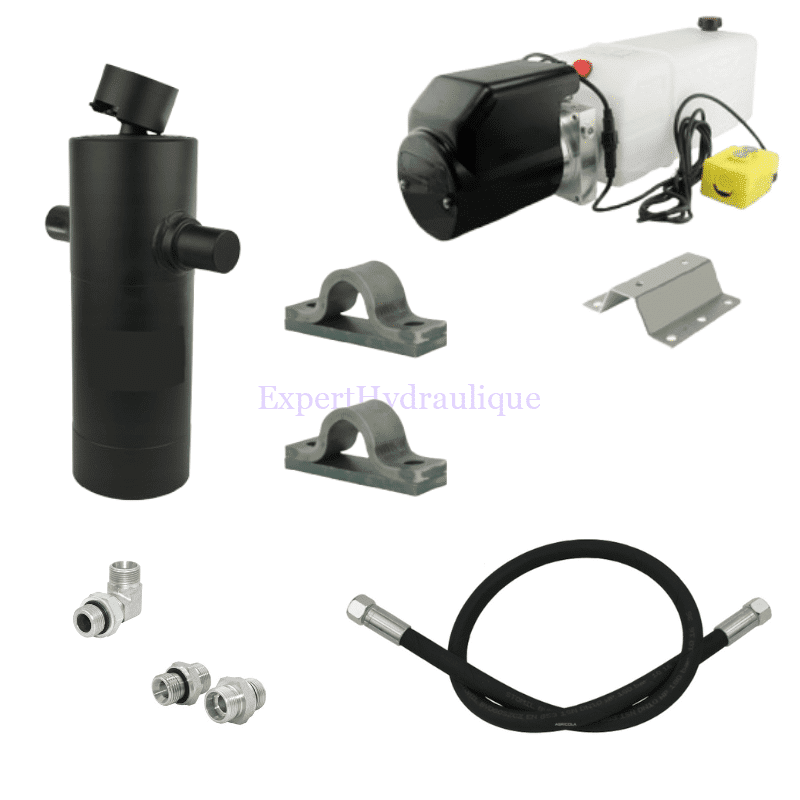 Kit hydraulique pour remorque 24 volts 10 tonnes course 1200 Kit hydraulique pour remorque 24 volts 10 tonnes course 1200.