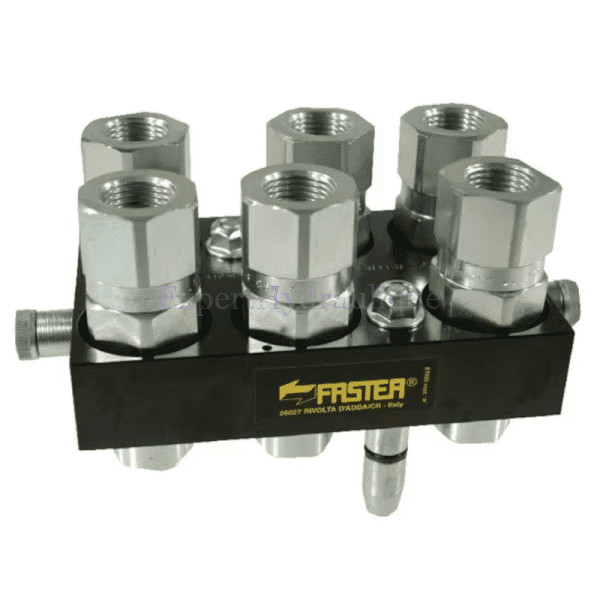 Multicoupleur mobile à 6 voies 1/2 et implantation 1/2"BSP de la marque Faster.
