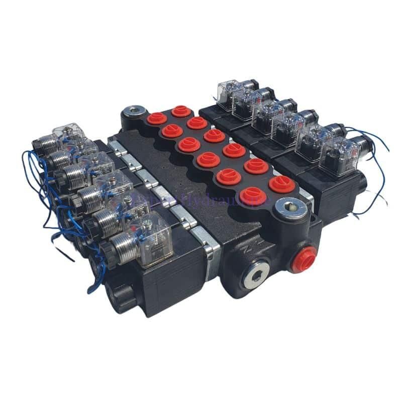 Distributeur 6 fonctions électrique double effet 12-24V 50L_min