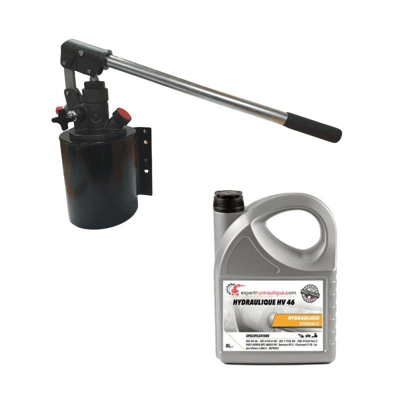 Kit Pompe manuelle et Huile hydraulique HV46