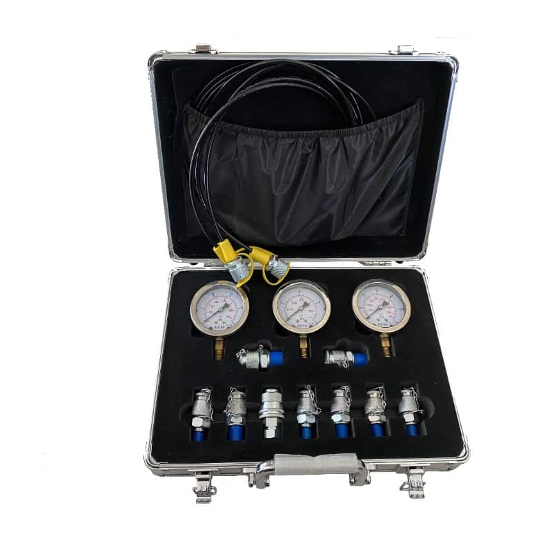FGATEL01 Malette de contrôle hydraulique avec 3 manomètres 3 flexibles et 8 prises de pressions