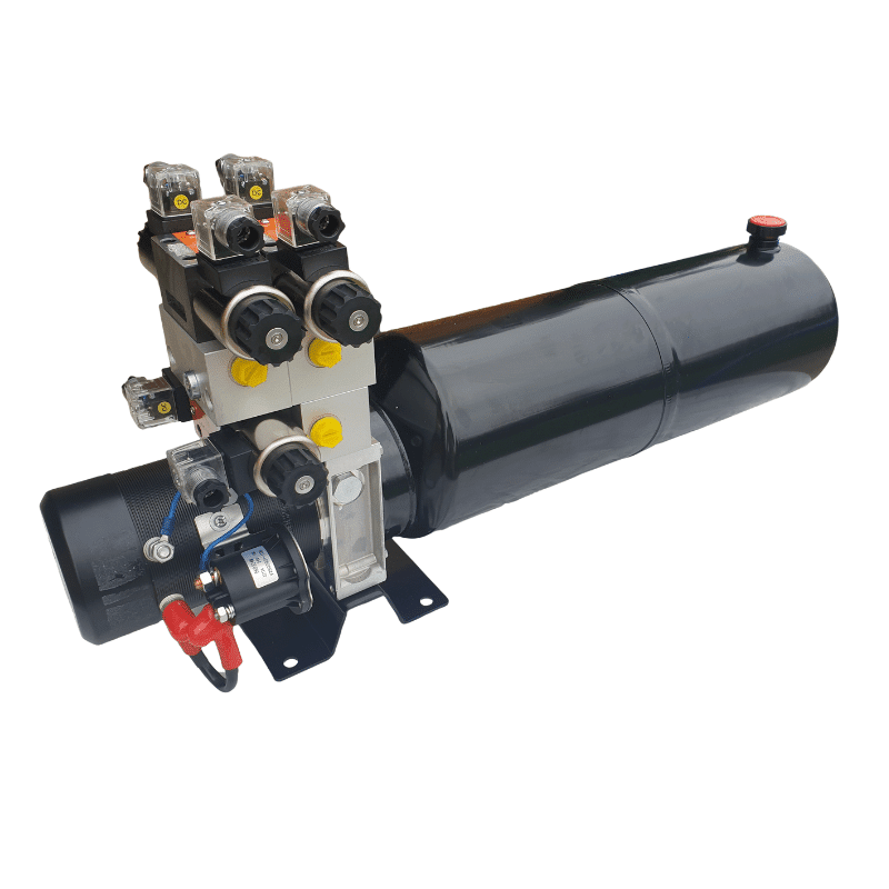 Centrale-2-double-effet Centrale hydraulique 12 volts 2 fonctions double effet.
