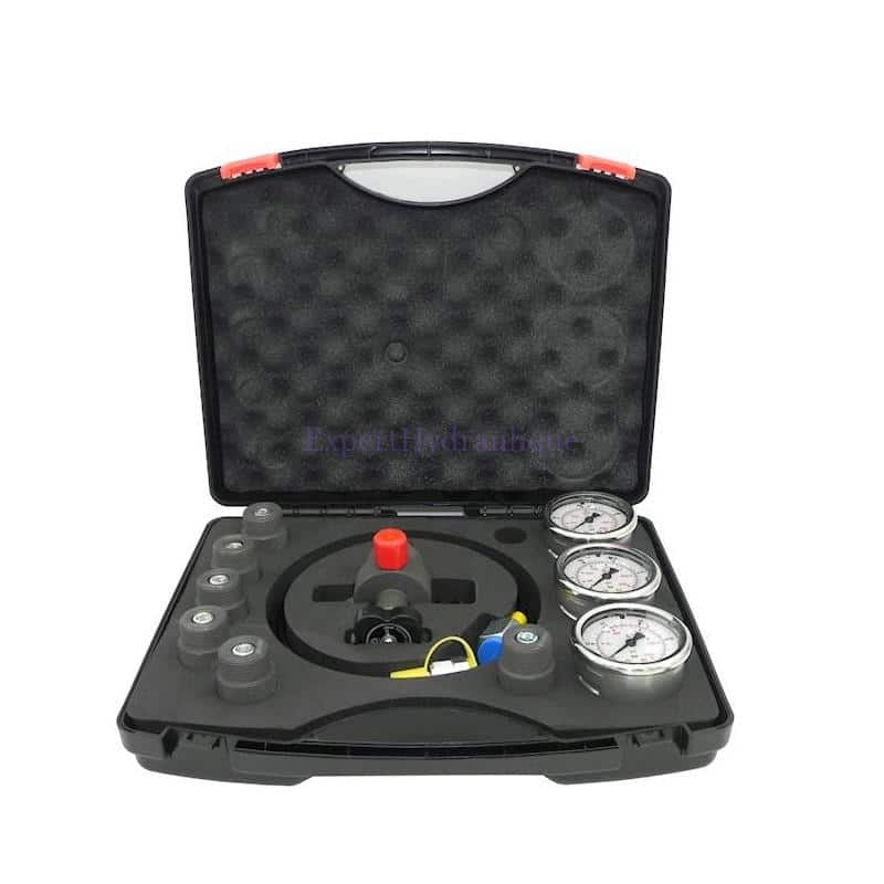 Appareil de tarage pour boule azote, valise complète avec mano et différents raccords adaptateurs