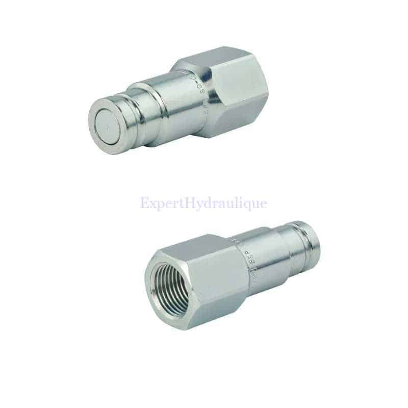 COUPL012MPLAT Couleur hydraulique face plane MALE