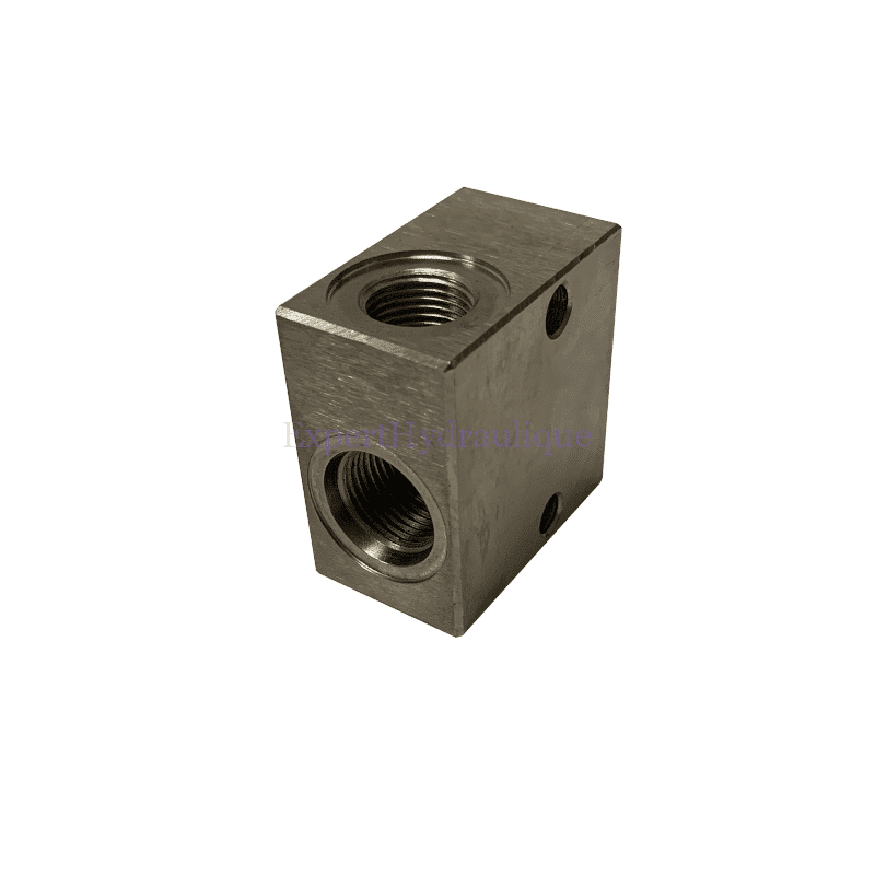 Bloc d'électrovanne hydraulique 38 BSP côté sonde Bloc d'électrovanne hydraulique 38 BSP côté sonde