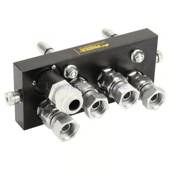 Multicoupleur mobile électrique 4 voies 3/8" - 15LM22x150 Faster Multicoupleur mobile électrique à 4 voies 3/8 et implantation 15LM22x150 vue de l'avant de la marque Faster.