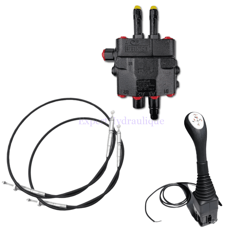 Kit chargeur centre à suivre 80L 1 double effet + 1 double effet flottante de référence SDM-122/2 avec deux câbles et un joystick Kit chargeur en centre à suivre 80L 1 double effet avec 1 double effet flottante de référence SDM-122/2 avec deux câbles et un joystick.