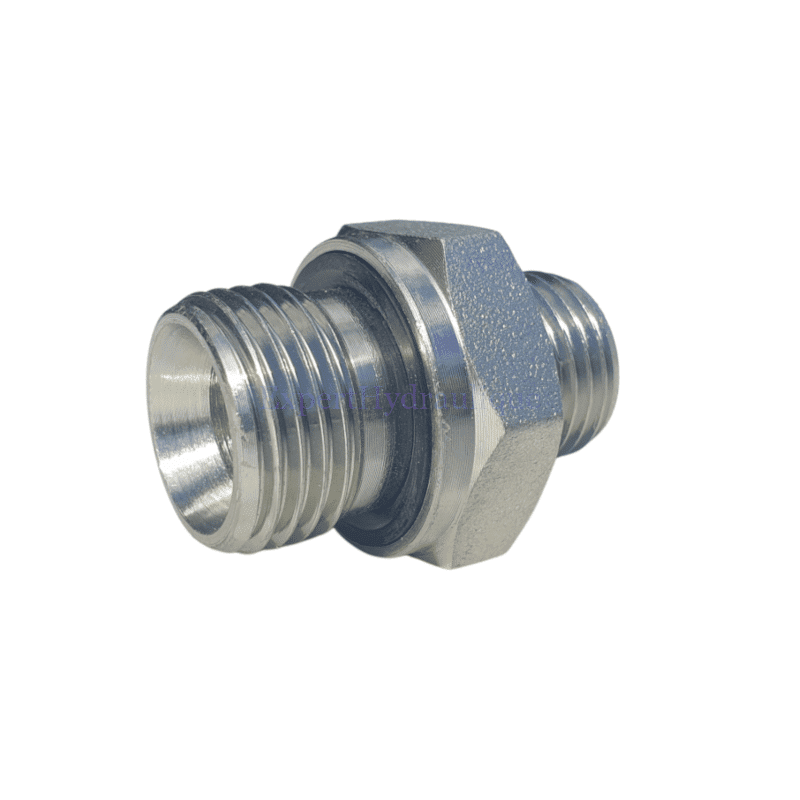 Raccord adaptateur mâle 1-2 BSP - mâle 11-16-16 ORFS Raccord adaptateur mâle 1/2 BSP - mâle 11/16-16 ORFS – Image 1
