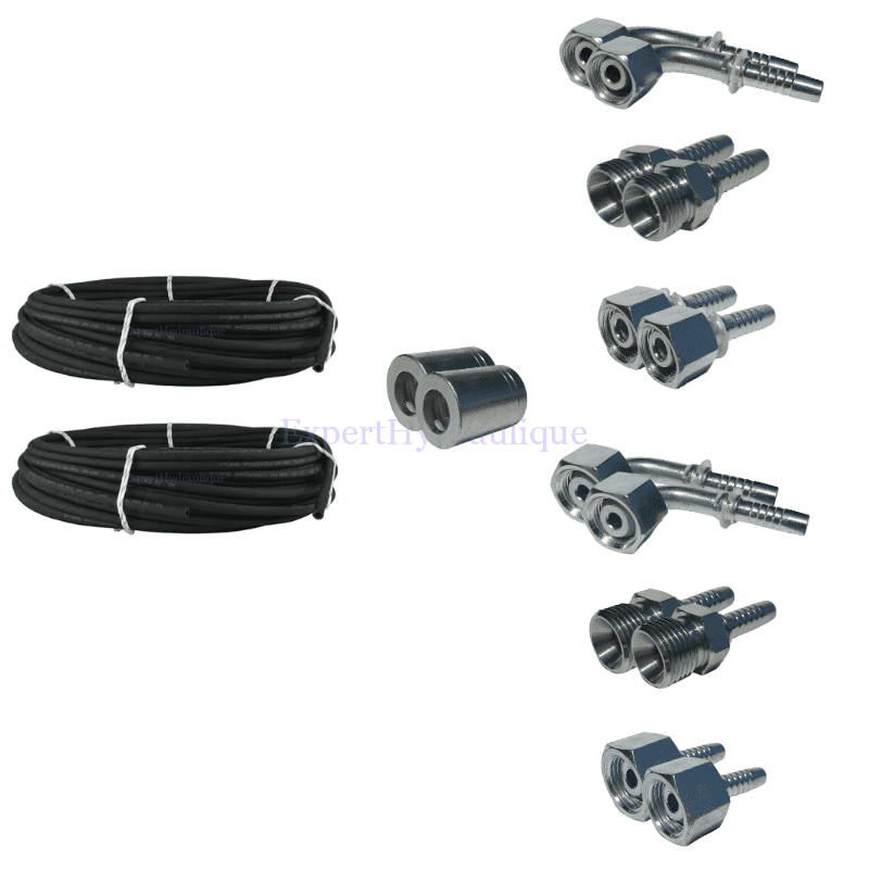 Kit sertissage intermédiaire 200m Tuyaux, 256 Embouts, 200 Jupes Kit sertissage intermédiaire 200m Tuyaux, 256 Embouts, 200 Jupes