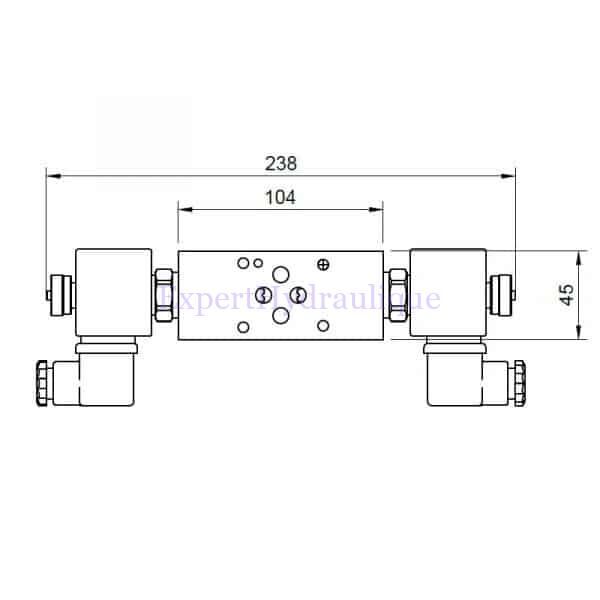 Position flottante CETOP 3 à monter en sandwich commande électrique 12 volts