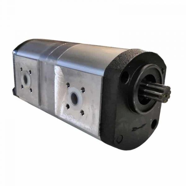 FGPDEU001_experthydraulique Pompe hydraulique double arbre cannelé 9 dents tracteur Deutz vue cote gauche