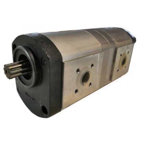FGPDEU001 BIS_experthydraulique Pompe hydraulique double arbre cannelé 9 dents tracteur Deutz vue cote droit