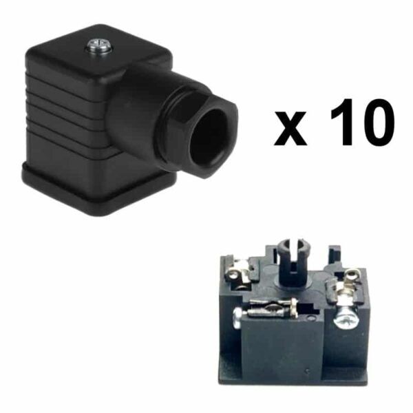 Lot de 10 prises Hirschman pour électro distributeurs hydraulique