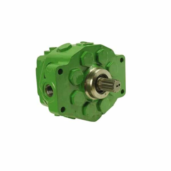 Pompe hydraulique John Deere à pistons arbre cannelé vue de coté