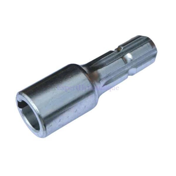 Manchon cylindrique femelle 32 mm claveté et PTO mâle 6 cannelures.