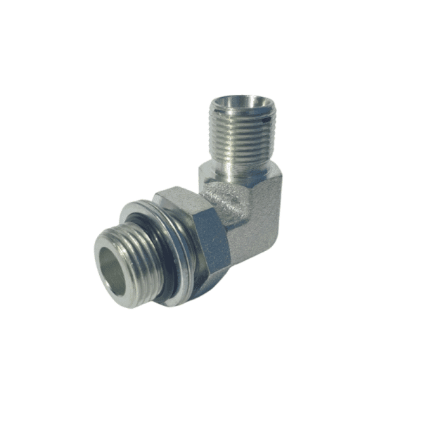 Raccord-coude-90°-male-BSP-et-male-Metrique Raccord hydraulique coudé 90 ° mal 1/2 BSP et 18x150 12L
