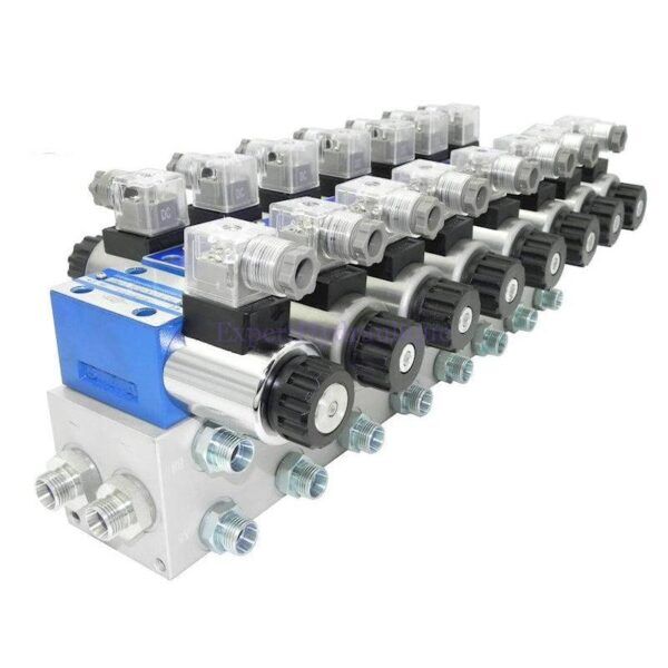 Distributeur CETOP 7 fonctions Distributeur hydraulique électrique 50L 7 fonctions + limiteur – Image 1
