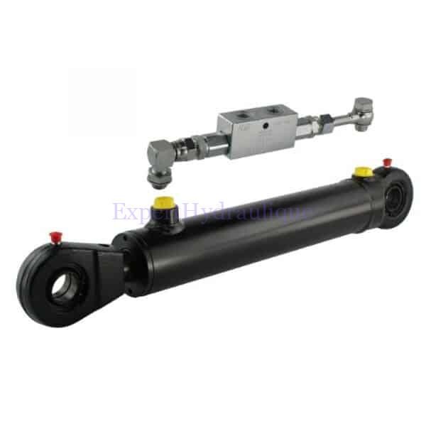 VD2850XXXRCLAP Vérin hydraulique double effet avec kit clapet double piloté tuyauté en rigide