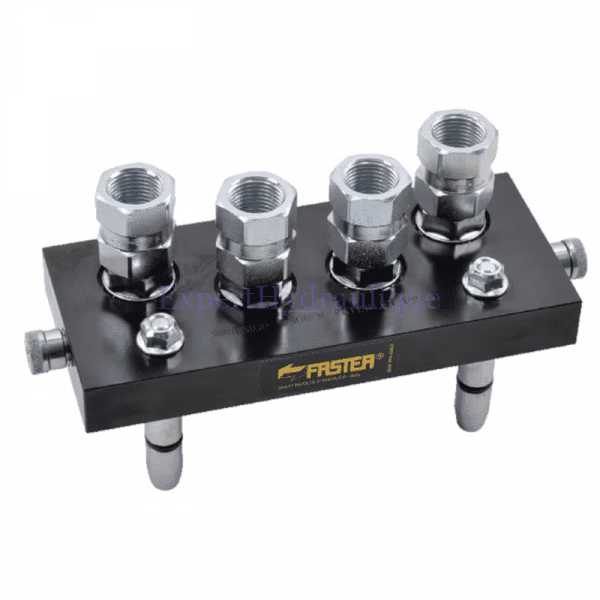 Multicoupleur mobile 4 voies 3/8 - 1/2"BSP Faster vue avant Multicoupleur mobile 4 voies 3/8 - 1/2BSP - 2PS06412GMC – Image 1