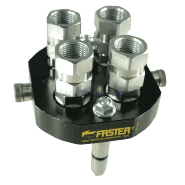 Multicoupleur mobile à 4 voies 3/8 et implantation 1/2"BSP de la marque Faster.