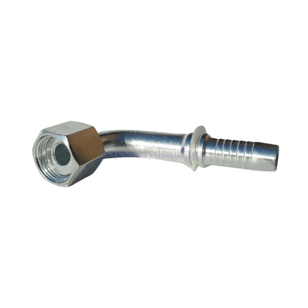 Embout à sertir coudé 90° femelle tournant – ORFS plat (UNF) Embout à sertir coudé 90° femelle tournant – ORFS plat (UNF)