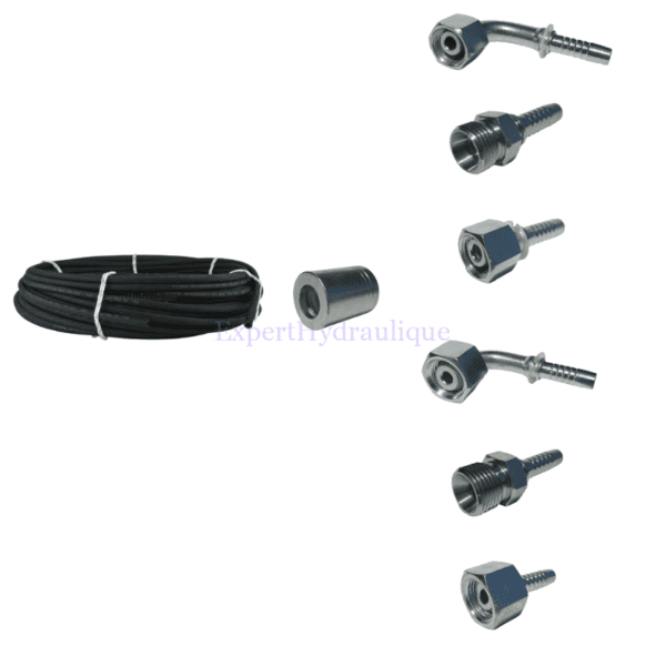 Kit sertissage départ 75m Tuyaux, 144 Embouts, 150 Jupes Kit sertissage départ 75m Tuyaux, 144 Embouts, 150 Jupes